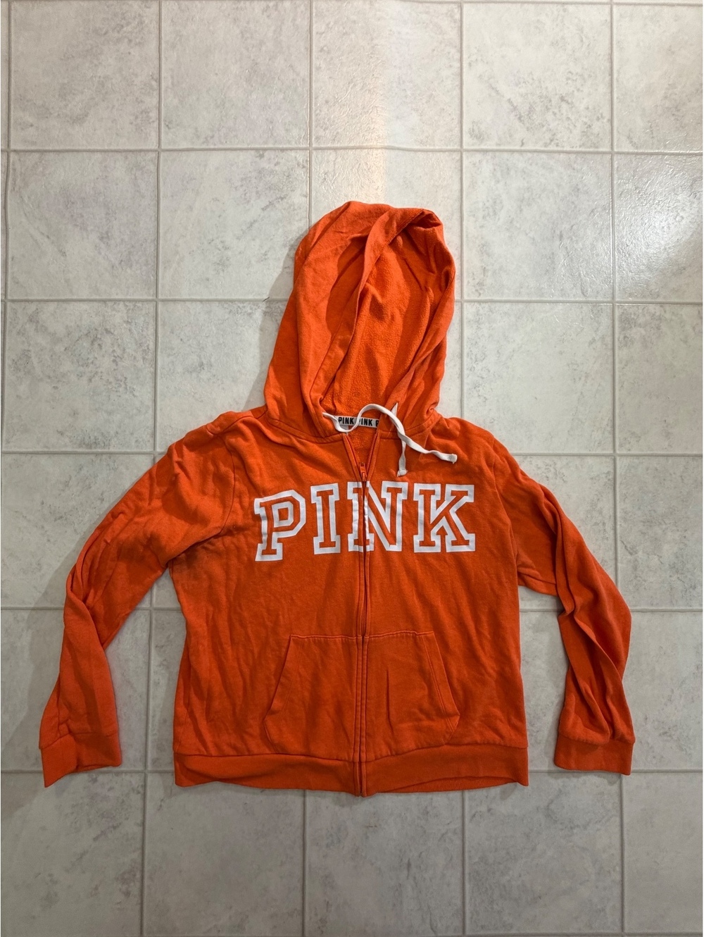 PINK Victoria's Secret orange zip hoodie